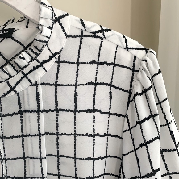 Karl Lagerfeld Paris size L plaid blouse - Picture 9 of 16